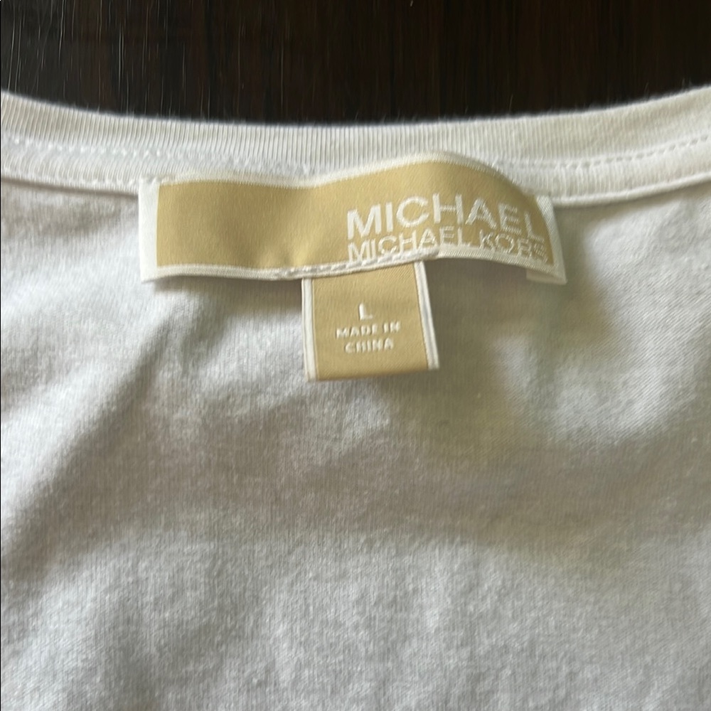 Michael Kors Large White Ruched Sleeveless Tank Top - Picture 2 of 6